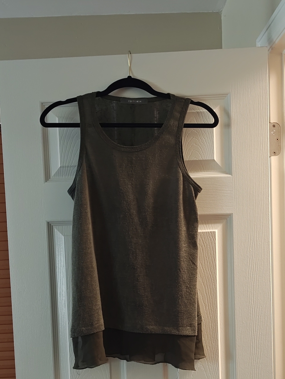 Lightweight Olive Layered Hem Tank Top